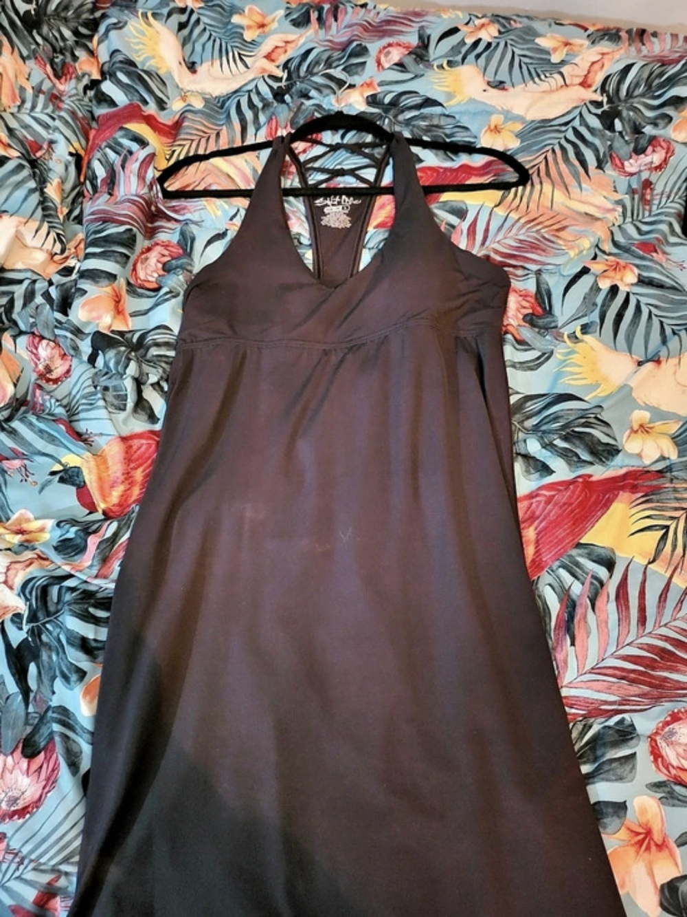 Salt Life Maxi Dress in Black & Purple Size XL Like New